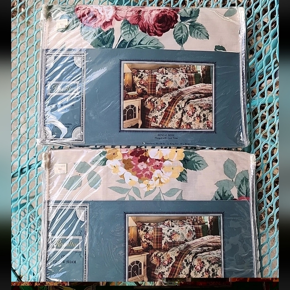 Vintage Royalton Bengal Rose Pillow Shams Standard Set Of 2